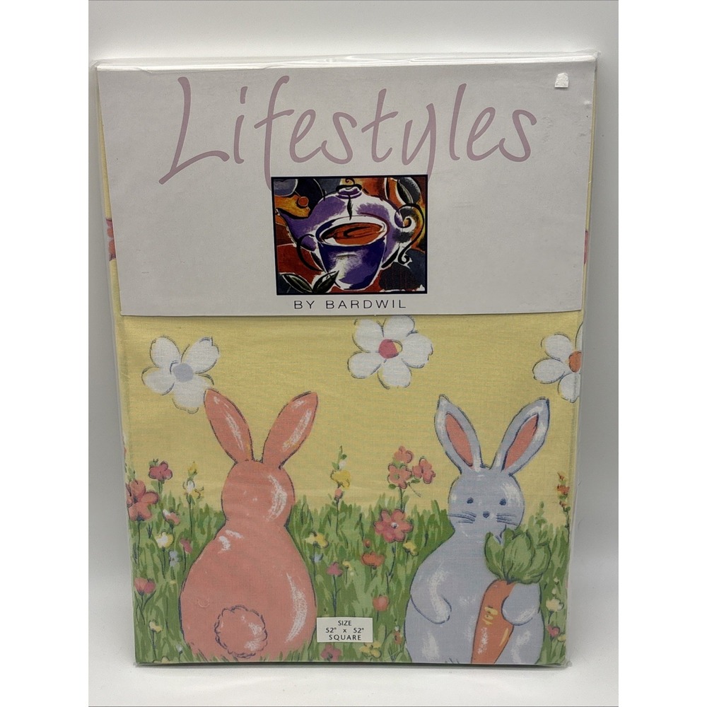 Lifestyles by Bardwil Easter tablecloth SPRING FANCY cotton blend 52 x 52